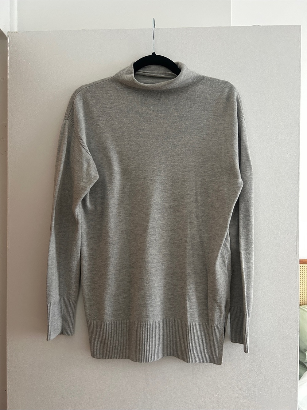 Women’s Lightweight Gray Mock Neck Sweater